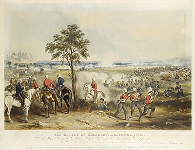 The Battle of Gujrat, the most decisive battle of the second Anglo-Sikh war The Battle of Gujrat.jpg