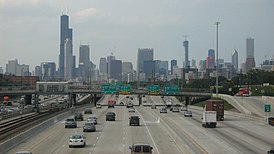 Dan Ryan Expressway Westbound nær I-55 exit.jpg