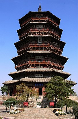 Pagoda of Fogong Temple built in 1056 The Fugong Temple Wooden Pagoda.jpg