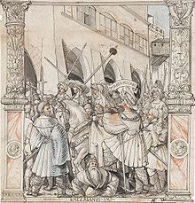 The Humiliation of Emperor Valerian by Shapur, King of Persia by Hans Holbein the Younger The Humiliation of Emperor Valerian by Shapur, King of Persia, by Hans Holbein the Younger.jpg