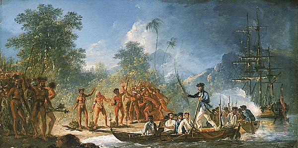 James Cook landing at Tanna island, c. 1774