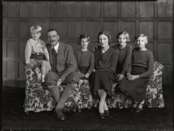 Simon, the 8th Viscount Galway, Isabel, Lucia, Celia and Mary (from left).