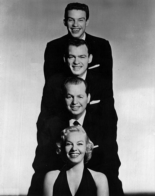 Morgan was not the only vocalist in her family. Three of her brothers were also singers. From top: Dick, Duke, and Charlie with Jaye P., for a 1959 ap