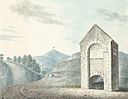 The stone under this arch called Carreg Carn March Arthur, 1796.jpg