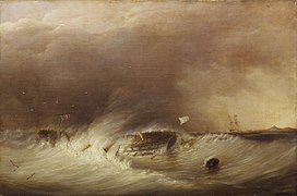 HMS Hero wrecked at Haak Sands near Texel December 25, 1811