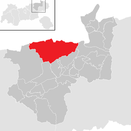 Poloha obce Thiersee v okrese Kufstein (klikacia mapa)