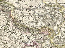 Tibet before 1859 Tibet map before 1859 detail from Asia - Stieler's Hand-Atlas (cropped).jpg