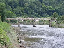 The bridge that carried the branch over the River Wye. TinternWireworksBridge.JPG