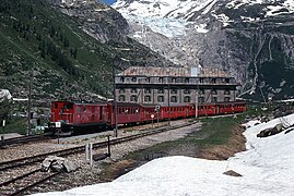 Gare de Gletsch en 1980.