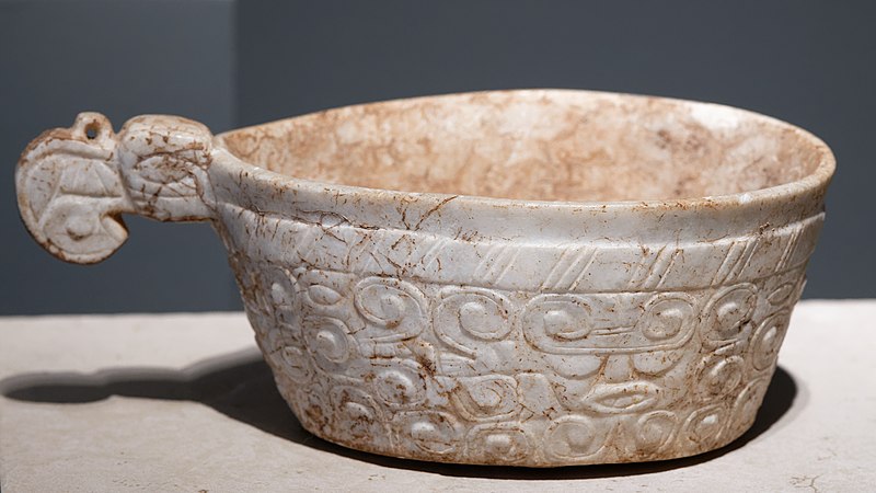 File:Travertine bowl with handle Soleil de nuit lot15.jpg