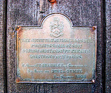 Brass plaque on door at Tremedda farm dating to 1868, warning that poachers shall be shot on first sight Tremedda Warning.jpg