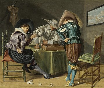 Tric-Trac Players in an Interior, 1526, Dirck Hals (1591–1656).