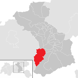 Poloha obce Tux v okrese Schwaz (klikacia mapa)