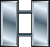 due barre verticali argentate