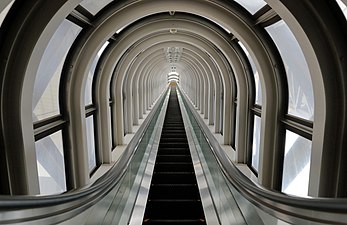 Commons picture of the day for 3 September: an escalator in Umeda Sky Building, Osaka Prefecture, Japan.