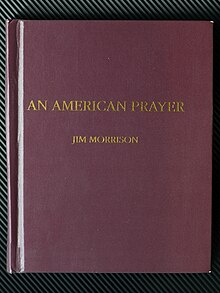 Umschlag Gedichtband An American Prayer von Jim Morrison (1970) Privatdruck Western Lithographers.JPG