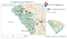 Cámara de Representantes de los Estados Unidos, Distrito 3 de Carolina del Sur map.png