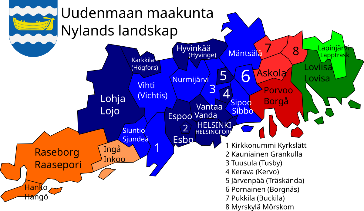 Municipalities of Uusimaa