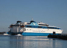 MS Villum Clausen was built and delivered in 2000 to Bornholmstrafikken on the Danish island of Bornholm. Villum Clausen 3, Ystad.jpg