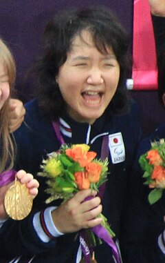 Wakasugi Haruka Perempuan goalball awards 2012 Paralimpiade (dipotong).jpg