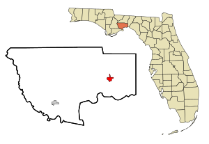 Wakulla County Florida Incorporated and Unincorporated areas St. Marks Highlighted.svg