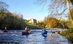 Walwick Grange has a fine view of paddlers playing on the Tyne Tour (geograph 2150562).jpg