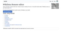 El Wikidata Remote Editor us demanarà permisos de compte d'usuari. Feu clic al botó blau.