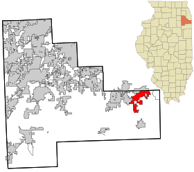 Will County Illinois incorporated and unincorporated areas Crete highlighted.svg