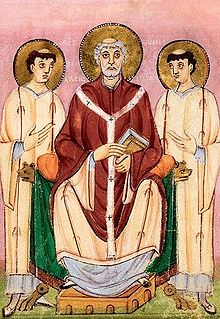 St. Willibrord, Apostle of the Frisians and part of the Anglo-Saxon mission. He was the first Bishop of Utrecht. Willibrord van Utrecht.jpg