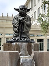 The Yoda Fountain at Industrial Light & Magic headquarters at the Letterman Digital Arts Center