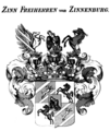 Wappen der Freiherren Zinn von Zinnenburg nach Konrad Tyroff