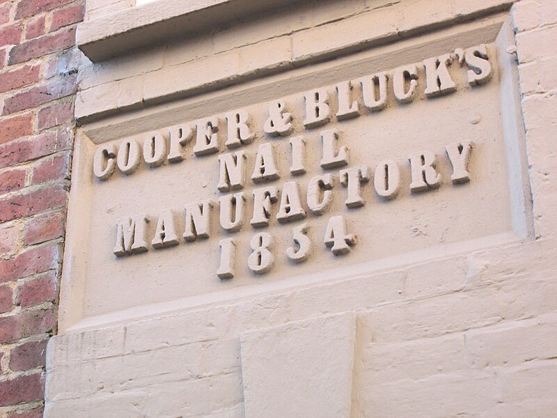 File:"Cooper ^ Bluck's Nail Manufactory 1854" Plaque at Upper Linney (Ludlow) - geograph.org.uk - 5728089.jpg