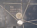 'Star map with boat' or 'Millennium Monument'. Bronze and marble, townscape significance, modern style memorial. The Moon - Zichy Grove, Székesfehérvár, Fejér county, Hungary.JPG