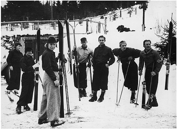 Reprezentacja Norwegii na IO 1936; Birger Ruud pierwszy z prawej
