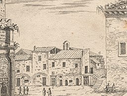 Santa Martina in Tribus Foris. Gravyr av Étienne Dupérac från år 1575.
