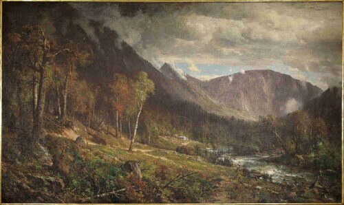 Crawford Notch (1867), by Thomas Hill (1829–1908), looking north, collection of the New Hampshire Historical Society