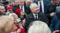 Jarosław Kaczyński and Mateusz Morawiecki with people in Hungary (2018)