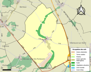 Kolorowa mapa przedstawiająca użytkowanie gruntów.