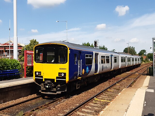 Northern Trains Class 150 at Bromley Cross in 2021