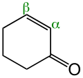 Cyclohex-2-enon, een α,β-onverzadigd keton