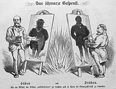 Kladderadatsch-Karikatur: Bismarck mit drei Haaren (1869)