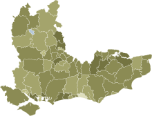 Results in South East England
Results by local voting area:
No
50-55%
55-60%
60-65%
65-70%
70-75%
75-80%
Yes
50-55%
55-60%
60-65% 2011 United Kingdom Alternative Vote referendum results in South East England by local voting area.svg