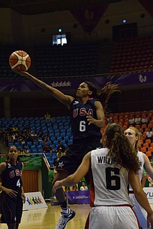 Courtney Williams in the World University gold medal game against Canada 2015 WUG South Korea Courtney Williams2.jpg