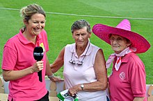 England World Cup stars (L-R): Charlotte Edwards, Lynne Thomas and Enid Bakewell, photographed at North Sydney Oval during the 2017-18 Women's Ashes Test 2017-18 W Ashes A v E Test 17-11-10 Edwards, Thomas, Bakewell.jpg