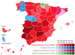 2019 European election in Spain - Vote Strength.svg