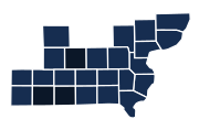 2020 Iowa's 2nd congressional district Democratic primary results by county:
Map legend
Hart--100%
Hart-->=90% 2020IA02Dprimary.svg