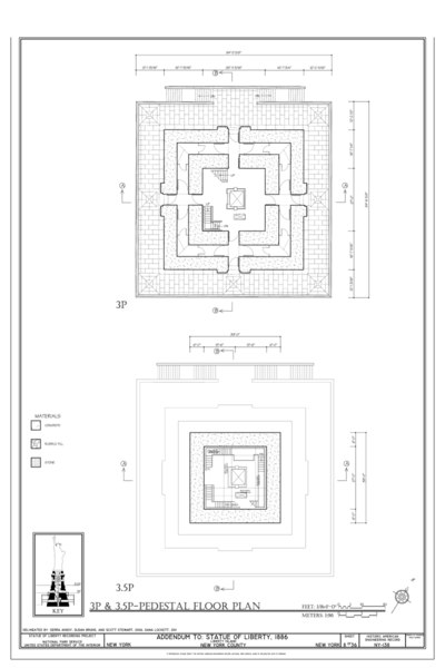 File:3P and 3.5P-Pedestal Floor Plan - Statue of Liberty, Liberty Island, Manhattan, New York, New York County, NY HAER NY,31-NEYO,89- (sheet 8 of 36).tif