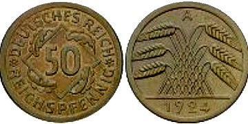 50 Rpf, 1924 (Kupfer-Aluminium-Legierung)