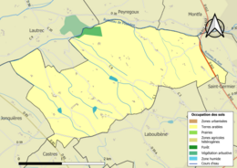 Mapa colorido mostrando o uso da terra.