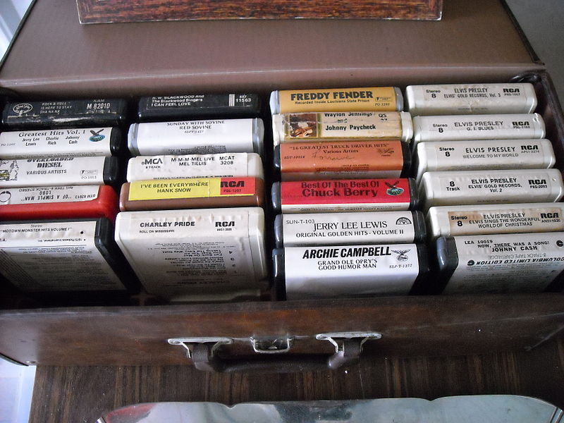 File:8 track tapes at a flea market.jpg
Description	8 track tapes - remember these?
Date	8 August 2009, 11:48:52
Source	Flickr: Flea market
Author	Bill